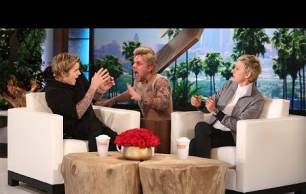 Ellen DeGeneres le da el susto de su vida a Justin Bieber