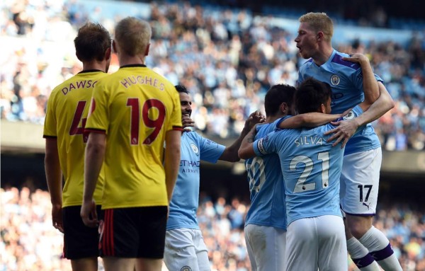 Manchester City humilló al Watford con un histórico 8-0 en la Premier League