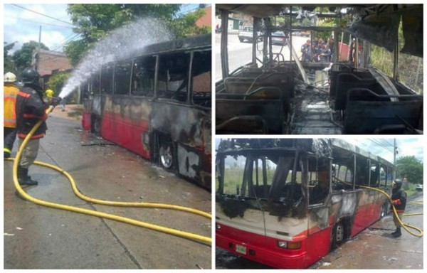 Supuestos pandilleros queman otro bus en Tegucigalpa, Honduras