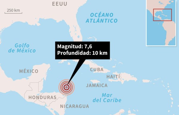 México descarta formación de tsunami por sismo en Honduras
