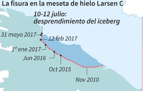 Gigantesco iceberg se dirige a América, según científicos