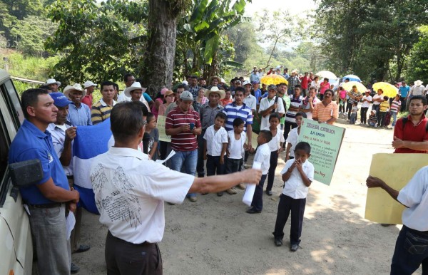 Habitantes de El Merendón protestan por hidroeléctrica