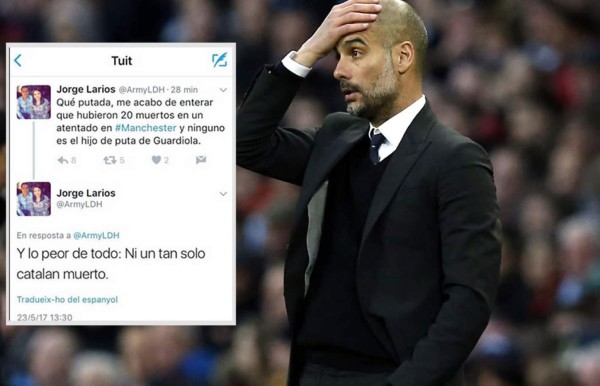 Hondureño que deseó la muerte de Pep Guardiola pide disculpas