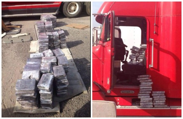 Incautan 378 kilos de cocaína en un cabezal en San Pedro Sula