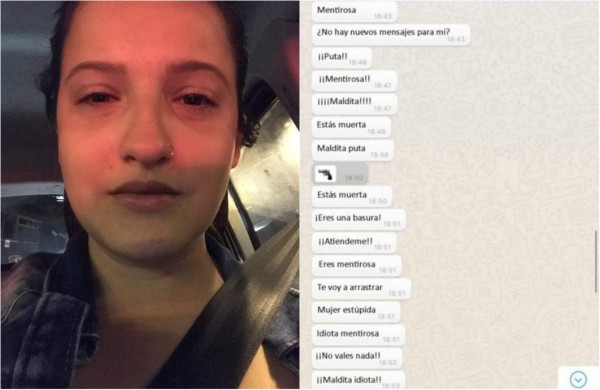 Publica los mensajes violentos de su novio para compartir su testimonio
