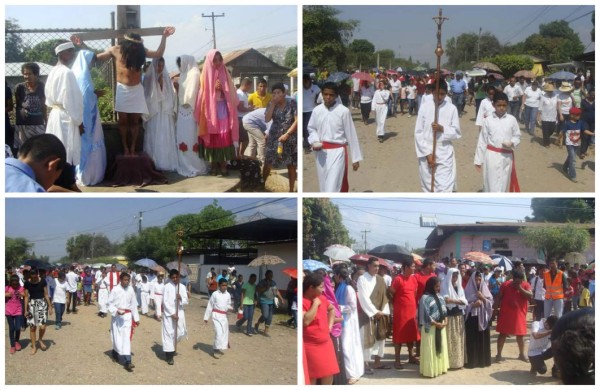 Hondureños acuden con fe a los vía crucis del Viernes Santo