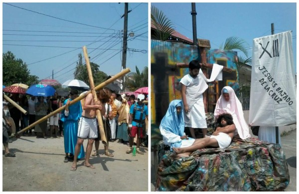 Hondureños acuden con fe a los vía crucis del Viernes Santo