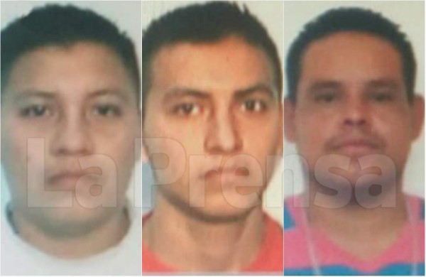 Eleuterio García (38 años), Marvin García (25 años) y Adolfo Fúnez (31 años).
