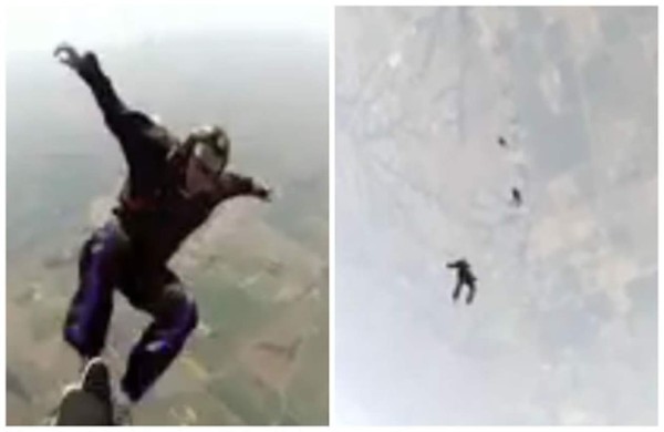 Video: Hombre sufre microinfarto al saltar de un avión en paracaídas