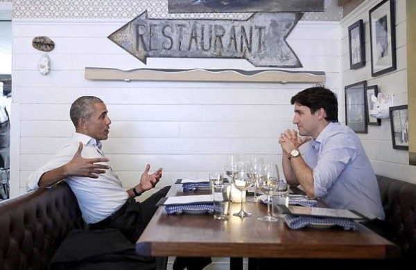 Obama y Trudeau salen a cenar y las redes enloquecen