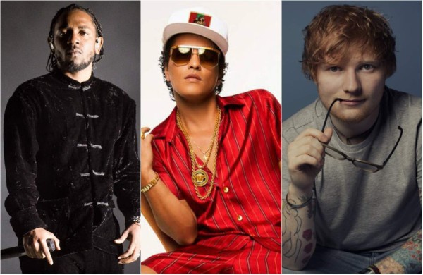 Lamar, Sheeran y Mars: favoritos a los premios Billboard