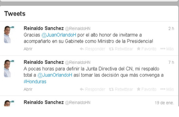 Reinaldo Sánchez será Ministro de la Presidencia de Juan Orlando