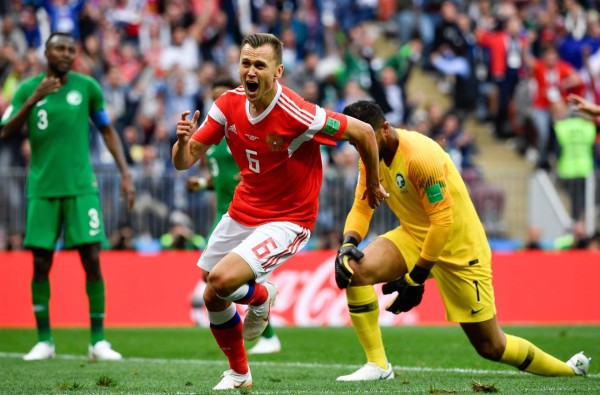 Denís Chéryshev anotó el segundo gol del Mundia. FOTO AFP- Alexander NEMENOV /