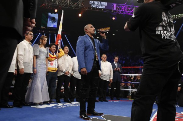 Famosos en pelea Mayweather-Pacquiao