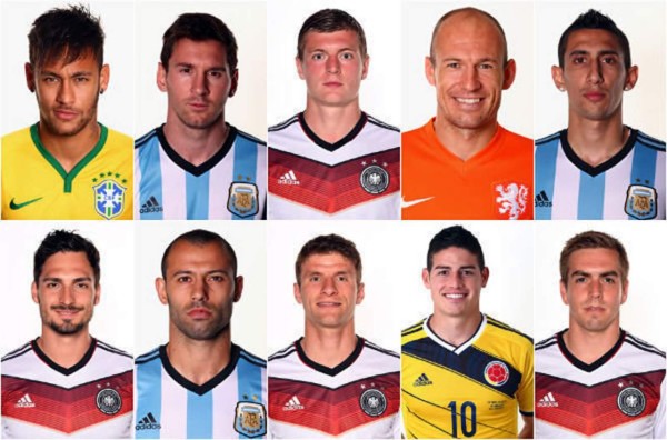 Los candidatos al Balón de Oro del Mundial de Brasil 2014
