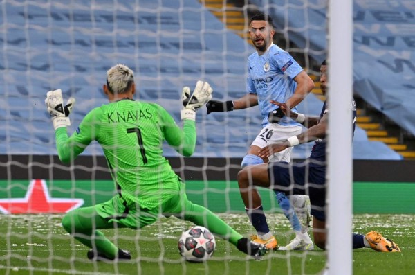El gol de Mahrez que abrió el marcador en el Manchester City- PSG