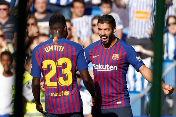 El Barça remonta a la Real Sociedad con goles de Luis Suárez y Dembélé