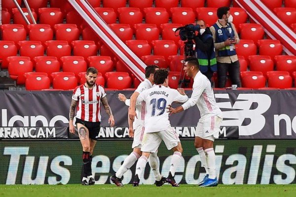 Nacho tiene ganando al Real Madrid ante Osasuna. Foto AFP.