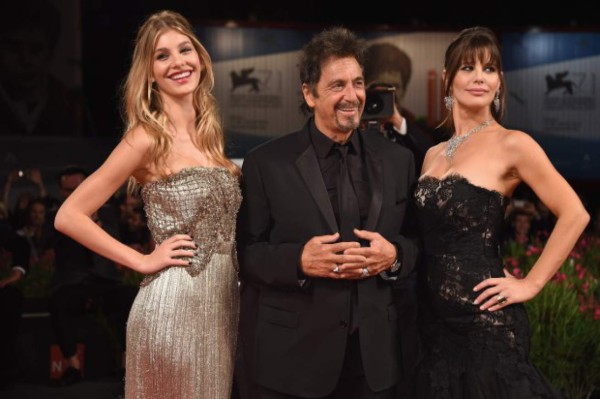 VENICE, ITALY - AUGUST 30: Camila Sola, actor Al Pacino wearing a Jaeger-LeCoultre watch and Lucila Sola attend the 'The Humbling' the premiere during the 71st Venice Film Festival at the Palazzo del Casino on August 30, 2014 in Venice, Italy. (Photo by Ian Gavan/Getty Images for Jaeger-LeCoultre)