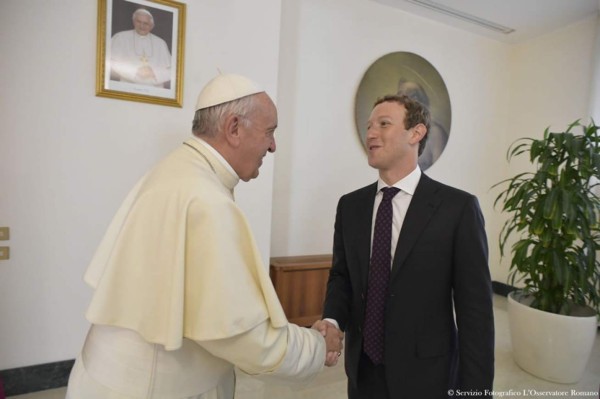 El Papa se reunió con el fundador de Facebook, Mark Zuckerberg