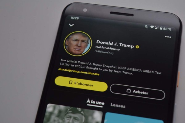 Snapchat suspende 'permanentemente' la cuenta de Trump