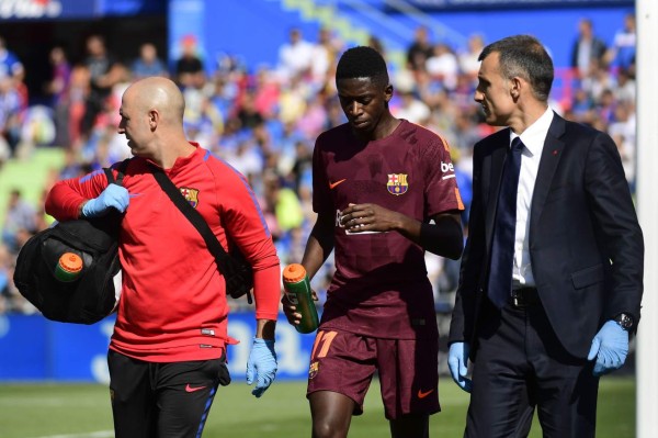 Dembélé, fichaje estrella del Barcelona, salió lesionado frente al Getafe