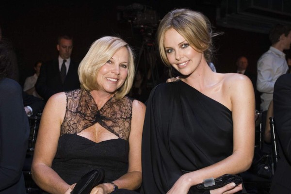 NEW YORK - MAY 14: Actress Charlize Theron (R) and her mother Gerda Theron attend the Dior 2008 Cruise collection fashion show on May 14, 2007 in New York City. (Photo by Mat Szwajkos/Getty Images.)