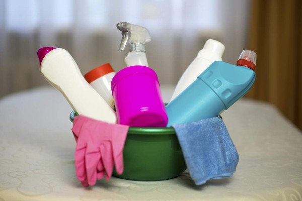 Set of household chemistries for cleaning house