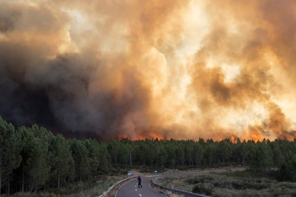 Más de 1,300 bomberos combaten seis grandes incendios en Portugal