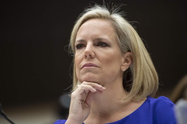 (FILES) In this file photo taken on December 20, 2018, US Secretary of Homeland Security Kirstjen Nielsen testifies before the House Judiciary Committee on 'Homeland Security Oversight' in Washington, DC. - US President Donald Trump on Sunday, April 7, 2019 announced Homeland Security Secretary Kirstjen Nielsen, the front-line defender of the administration's controversial immigration policies, would leave her position. 'Secretary of Homeland Security Kirstjen Nielsen will be leaving her position, and I would like to thank her for her service,' Trump tweeted. (Photo by Jim WATSON / AFP)