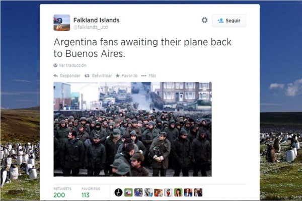 Polémica en Twitter por foto subida por malvinenses ante derrota argentina