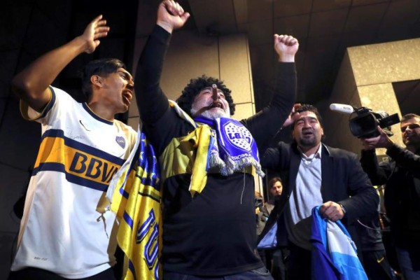 Así celebró el 'otro' Diego Maradona la llegada del Boca Juniors a Madrid