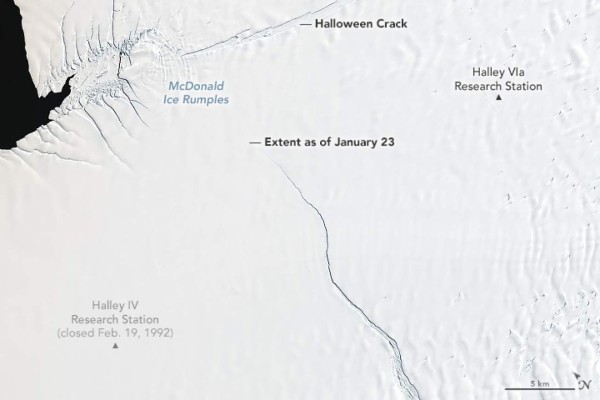 Nasa alerta sobre riesgo de desprendimiento de iceberg dos veces más grande que Nueva York