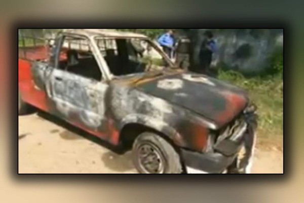 Supuestos pandilleros incendian vehículo en Chamelecón