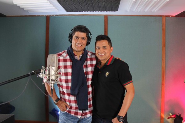 El merenguero Eddy Herrera con Jorge Celedón.