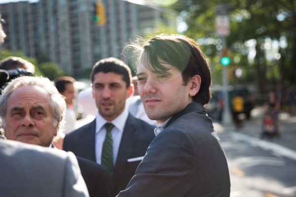 (FILES) This file photo taken on June 26, 2017 shows ex-pharmaceutical executive Martin Shkreli leaves after his appearance at the U.S. District Court for the Eastern District of New York on the first day of his securities fraud trial in the Brooklyn borough of New York City. Closing arguments got underway on July 27, 2017 in the securities fraud trial of Martin Shkreli, a former hedge fund manager and pharmaceutical executive label 'The Most Hated Man in America.' The 34-year-old, who hunched over in his chair and fiddled with his hair, risks being jailed for up to 20 years if convicted of lying to investors and running a Ponzi-like scheme across multiple firms. / AFP PHOTO / GETTY IMAGES NORTH AMERICA / Kevin Hagen