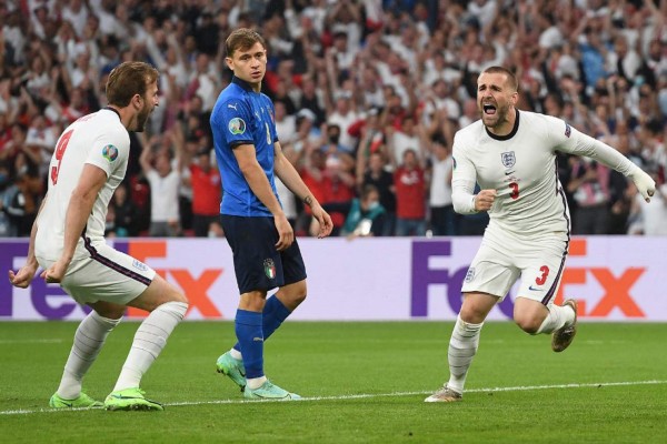 Video: El gol tempranero de Luke Shaw en el Inglaterra - Italia por la final de la Eurocopa