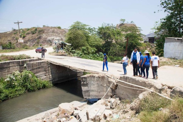 Copeco detecta daños en bordos y puentes de San Pedro Sula