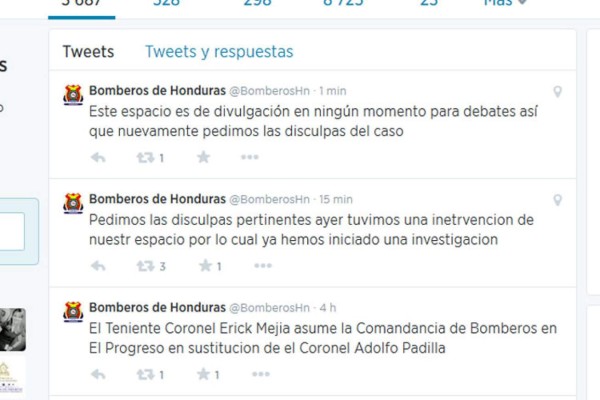 Hackean cuenta de Twitter de Bomberos de Honduras
