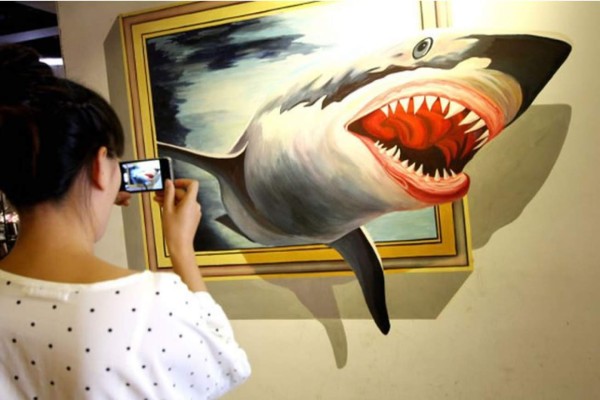 Increíbles pinturas en 3D que se exhiben en China.