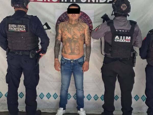 César Oswaldo “N”, alias “El Pulpito” o “Snaiper”, fue detenido en Tapachula, Chiapas.