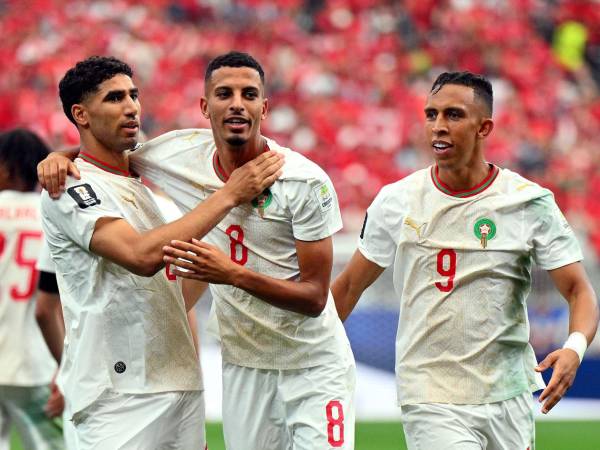 Azzedine Ounahi celebrando su gol con la Selección de Marruecos contra Canadá.