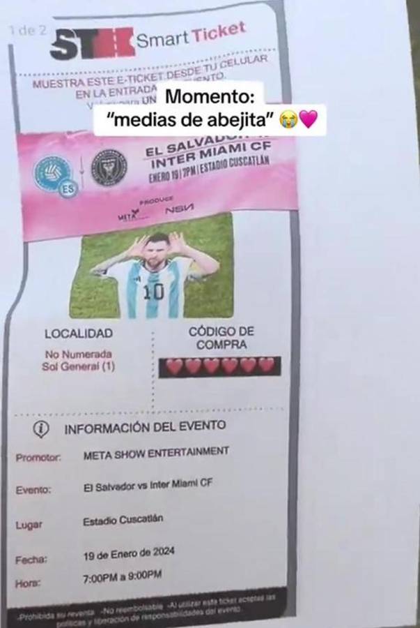 Niña rompe en llanto al recibir un boleto para ver a Messi en El Salvador