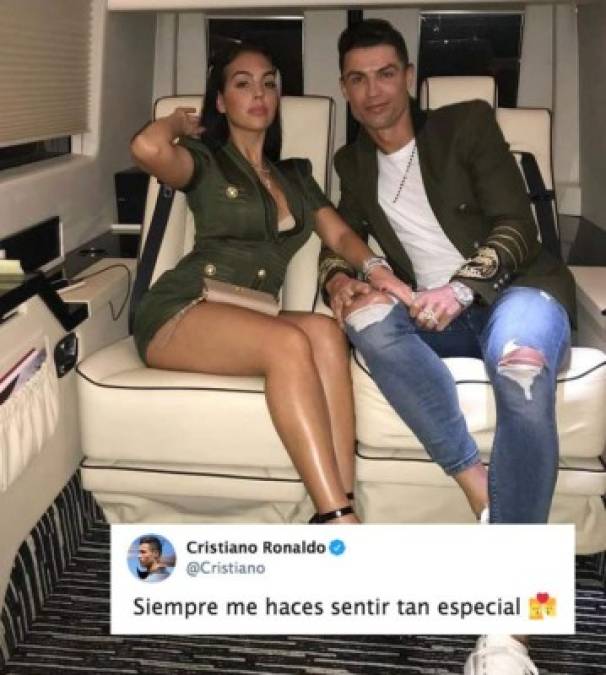 Georgina Rodríguez y CR7 presumieron de su amor en redes sociales, la chica le escribió: 'Ven a dormir conmigo: no haremos el amor, él nos hará'. Tras estas palabras, el crack portugués le respondió: 'Siempre me haces sentir tan especial'.