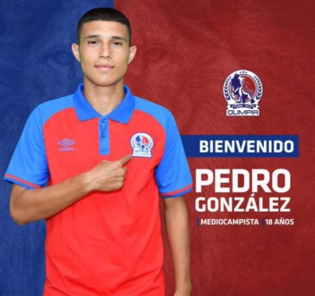 Pedro González: Joven mediocampista de 18 años de edad que fue anunciado como nuevo refuerzo del Olimpia para esta nueva temporada.