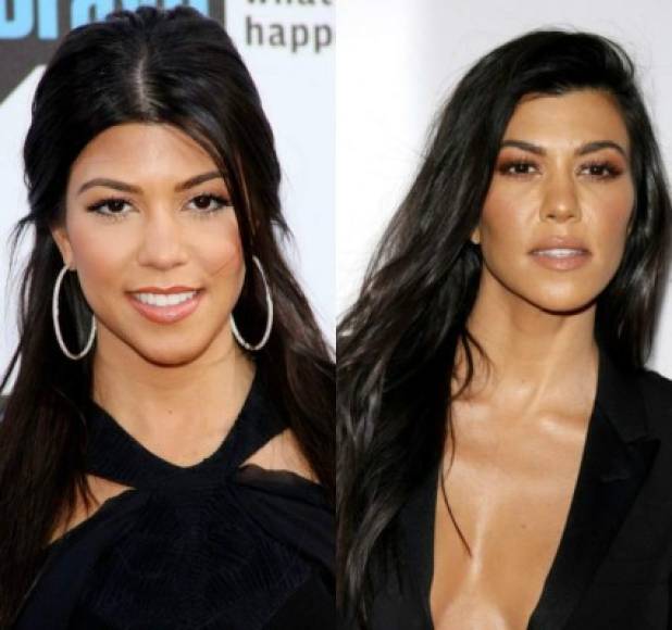 Una de las que poco ha cambiado es Kourtney Kardashian. Si es que se ha hecho retoques estéticos ha sabido hacerlo sin llamar la atención.