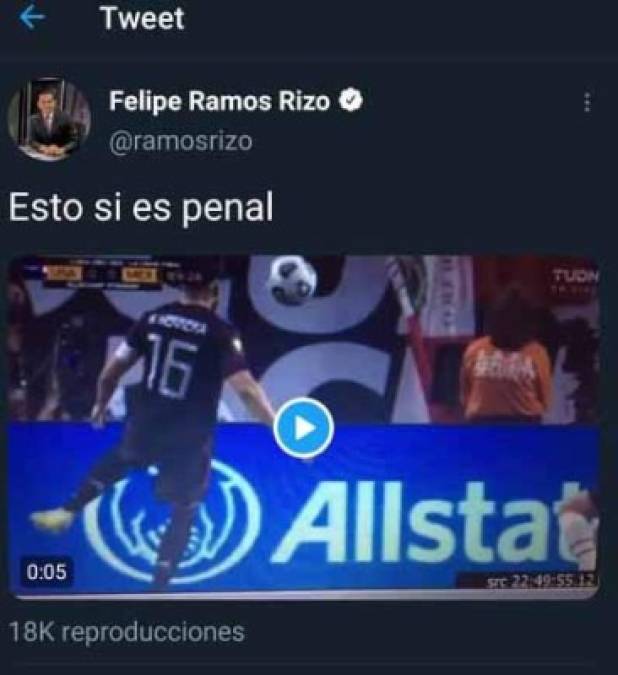 Felipe Ramos Rizo aseguró que a México no se le sancionó un penal ya en la recta final del tiempo reglamentario.