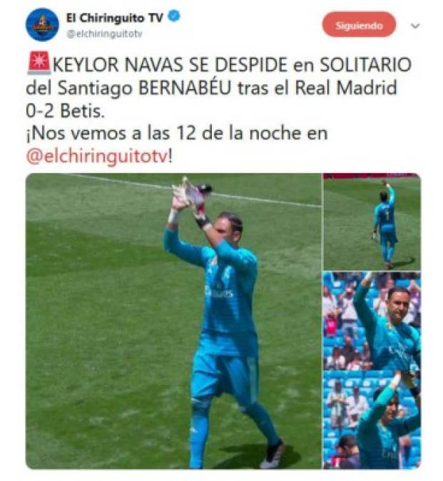 El Chiringuito de España se refirió a la despedida de Keylor Navas con el madridismo del Santiago Bernabéu.