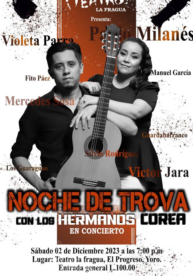 “Noche de Trova” llega a Teatro La Fragua, en El Progreso, Yoro