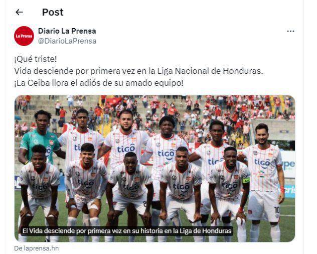 ”La Ceiba llora el adiós de su amado equipo”, señalamos en Diario LA PRENSA tras el descenso del Vida.